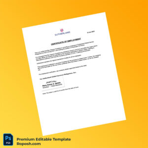 Customizable Philippines Sutherland Global Services Employment Certificate Word & PDF Template 2 page Customizable Philippines Sutherland Global Services Employment Certificate Word & PDF Template 2 page