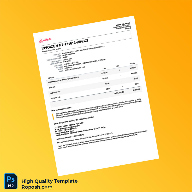 Portugal Invoice Template in Word and PDF formats Portugal Invoice Template in Word and PDF formats