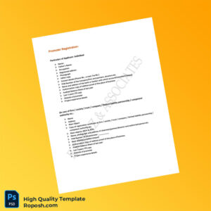 Promoter Registration Certificate Template in Word and PDF formats