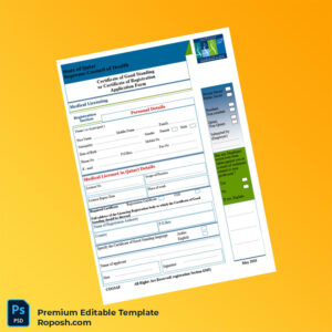 Customizable Qatar Supreme Council of Health Certificate of Good Standing Application Form Editable Word & PDF Template