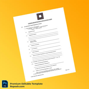 Customizable Qatar Vendor Registration Application Form Editable Word & PDF Template 4 page