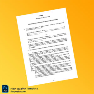 Real Estate Regulatory Authority Registration Certificate Template in Word and PDF formats 2 page Real Estate Regulatory Authority Registration Certificate Template in Word and PDF formats 2 page