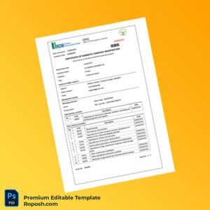 Customizable Rwanda Office of the Registrar General Business Registration Certificate Editable Word & PDF Template 3 page