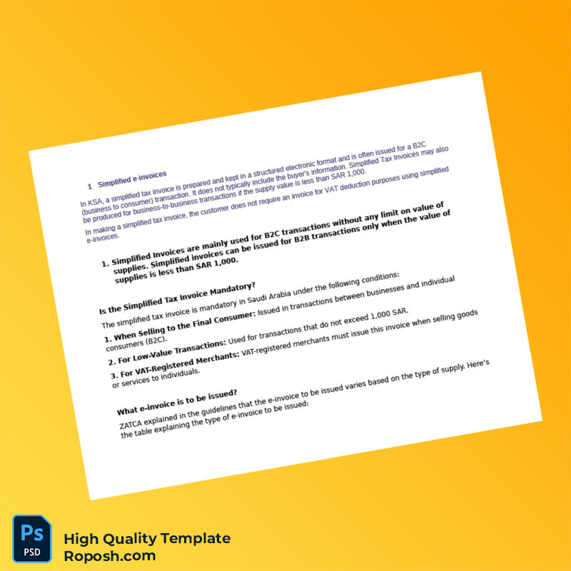 Saudi Arabia Document Type_ Simplified Tax Invoice Template in Word and PDF formats 3 page Saudi Arabia Document Type_ Simplified Tax Invoice Template in Word and PDF formats 3 page