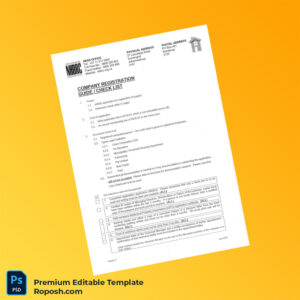 Customizable South Africa Company Registration Guide Check List Editable Word & PDF Template 2 page Customizable South Africa Company Registration Guide Check List Editable Word & PDF Template 2 page