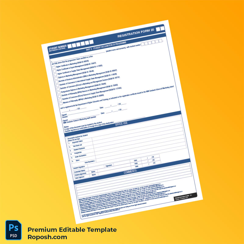 Customizable South Africa IMM Registration Form Editable Word & PDF Template 4 page Customizable South Africa IMM Registration Form Editable Word & PDF Template 4 page