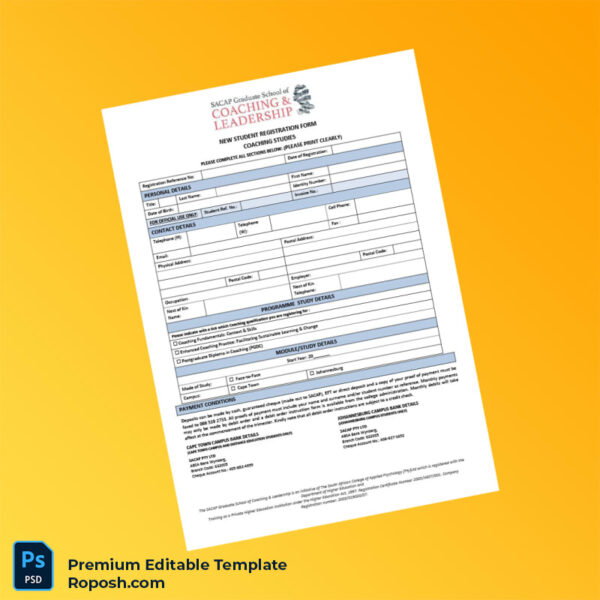Sacap Form.pdf Customizable South Africa SACAP Coaching Registration Form Editable ...
