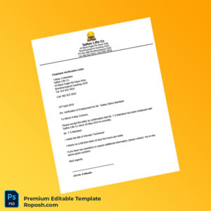 Customizable South Africa Safton Lifts Cc Employment Verification Letter Word & PDF Template