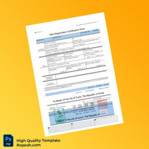 South Korea Mayor of Gumi Editable Plant Registration Certification Form Template in Word and PDF formats South Korea Mayor of Gumi Editable Plant Registration Certification Form Template in Word and PDF formats