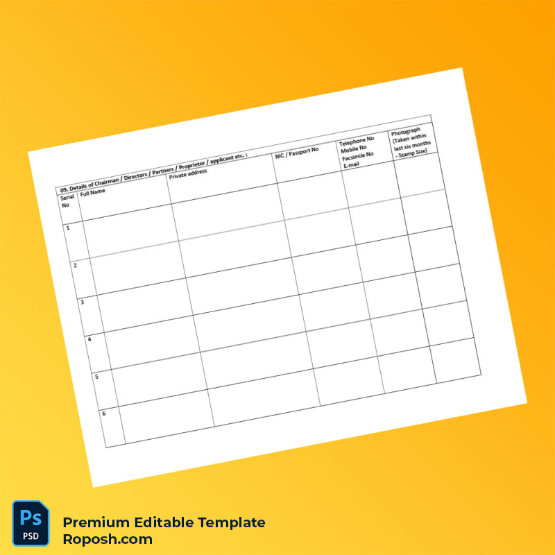 Customizable Sri Lanka Customs Importers and Exporters Registration Form Editable Word & PDF Template 4 page Customizable Sri Lanka Customs Importers and Exporters Registration Form Editable Word & PDF Template 4 page