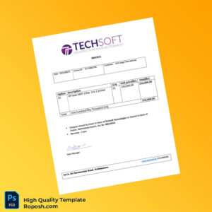 Sri Lanka Techsoft Technologies Invoice Template in Word and PDF formats