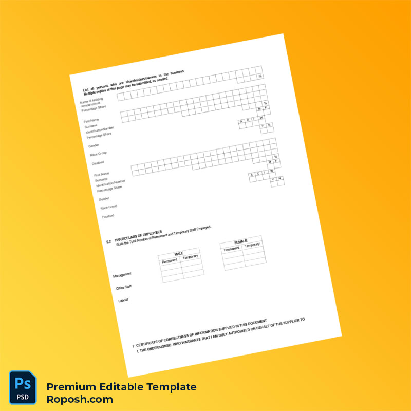 Customizable Supplier Registration Certificate Editable Word & PDF Template 6 page Customizable Supplier Registration Certificate Editable Word & PDF Template 6 page