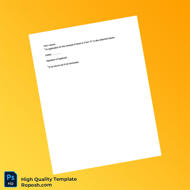 Surrender of Registration Certificate and Tokens Editable Registration Certificate Template in Word and PDF formats 2 page Surrender of Registration Certificate and Tokens Editable Registration Certificate Template in Word and PDF formats 2 page