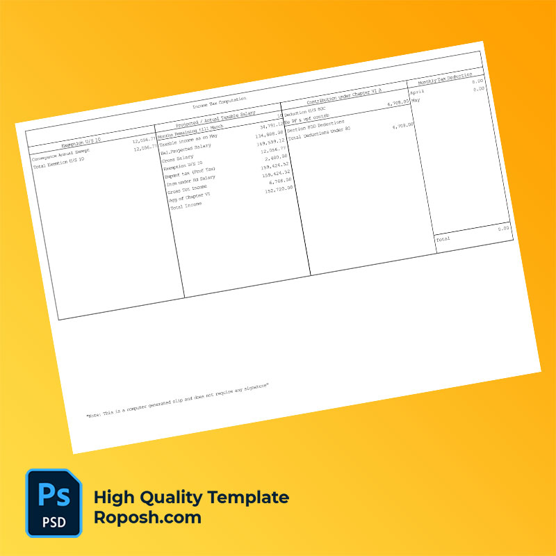 TATA Business Support Services LTD payslip word and pdf template TATA Business Support Services LTD payslip word and pdf template