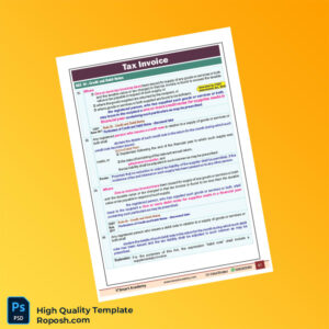 Tax Invoice Template in Word and PDF formats 4 page Tax Invoice Template in Word and PDF formats 4 page