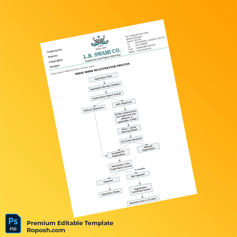 Customizable Trademark Registration Process Registration Certificate Editable Word & PDF Template Customizable Trademark Registration Process Registration Certificate Editable Word & PDF Template