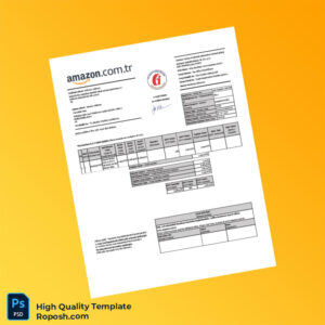 Turkey Amazon Invoice Template in Word and PDF formats