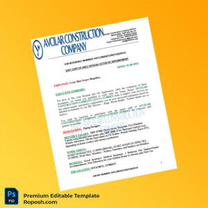 Customizable Turkey Avcilar Construction Company Employment Verification Letter Word & PDF Template 5 page