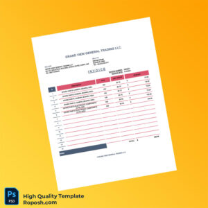 UAE Grand View General Trading Invoice Template in Word and PDF formats