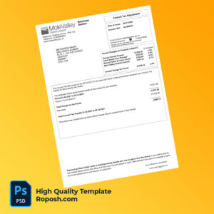 UK Mole Valley District Council Editable Council Tax Adjustment Notice Template in Word and PDF formats