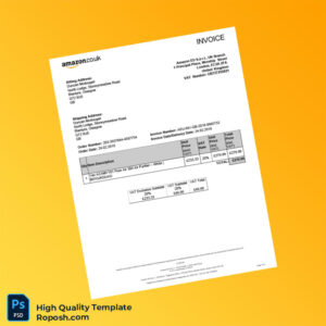 UK Amazon EU S à r l Invoice Template in Word and PDF formats