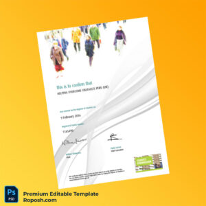 UK Charity Commission Registration Certificate Editable Word & PDF Template 2 page