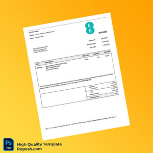 UK EE Invoice Template in Word and PDF formats UK EE Invoice Template in Word and PDF formats