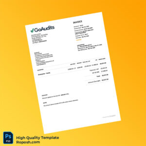 UK GoAudits Limited Invoice Template in Word and PDF formats 2 page
