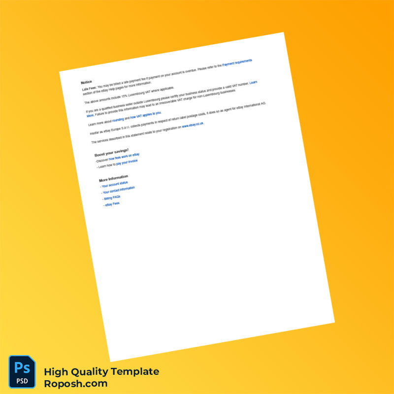 UK eBay Invoice Template in Word and PDF formats 4 page UK eBay Invoice Template in Word and PDF formats 4 page