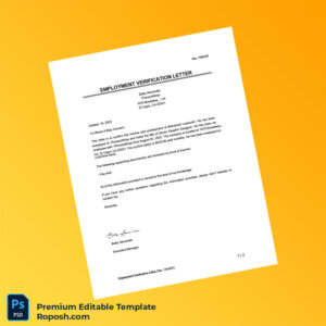 Customizable USA 1PercentNinja Employment Verification Letter Word & PDF Template 2 page