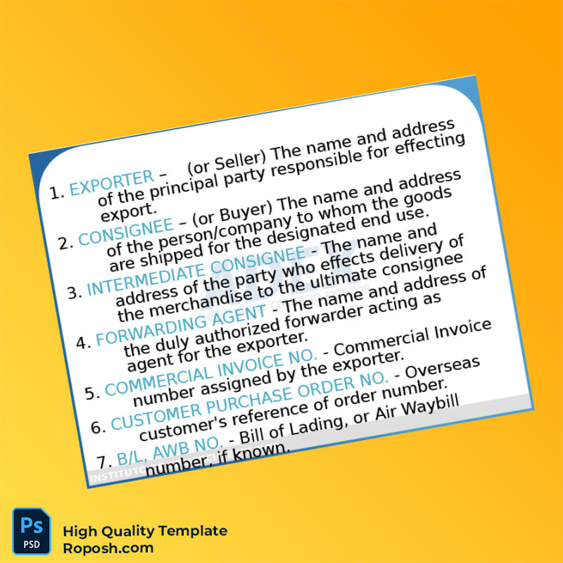 USA ADEX Commercial Invoice Template in Word and PDF formats 7 page USA ADEX Commercial Invoice Template in Word and PDF formats 7 page