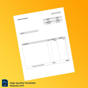 USA Ashwin Enterprise Invoice Template in Word and PDF formats USA Ashwin Enterprise Invoice Template in Word and PDF formats
