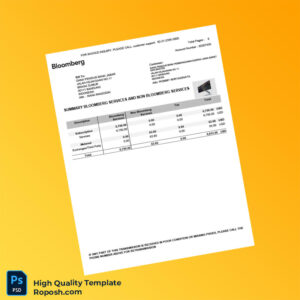 USA Bloomberg L P Invoice Template in Word and PDF formats 8 page USA Bloomberg L P Invoice Template in Word and PDF formats 8 page