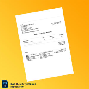 USA Car Transport Business Invoice Template in Word and PDF formats