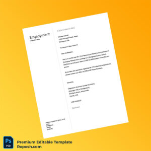 Customizable USA Company Name Proof of Employment Letter Word & PDF Template