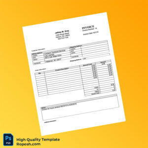 USA Comtech Technical Services Invoice Template in Word and PDF formats USA Comtech Technical Services Invoice Template in Word and PDF formats