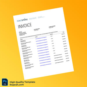 USA Fontspring Invoice Template in Word and PDF formats 2 page