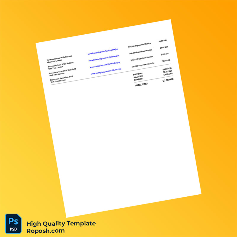 USA Fontspring Invoice Template in Word and PDF formats 2 page USA Fontspring Invoice Template in Word and PDF formats 2 page