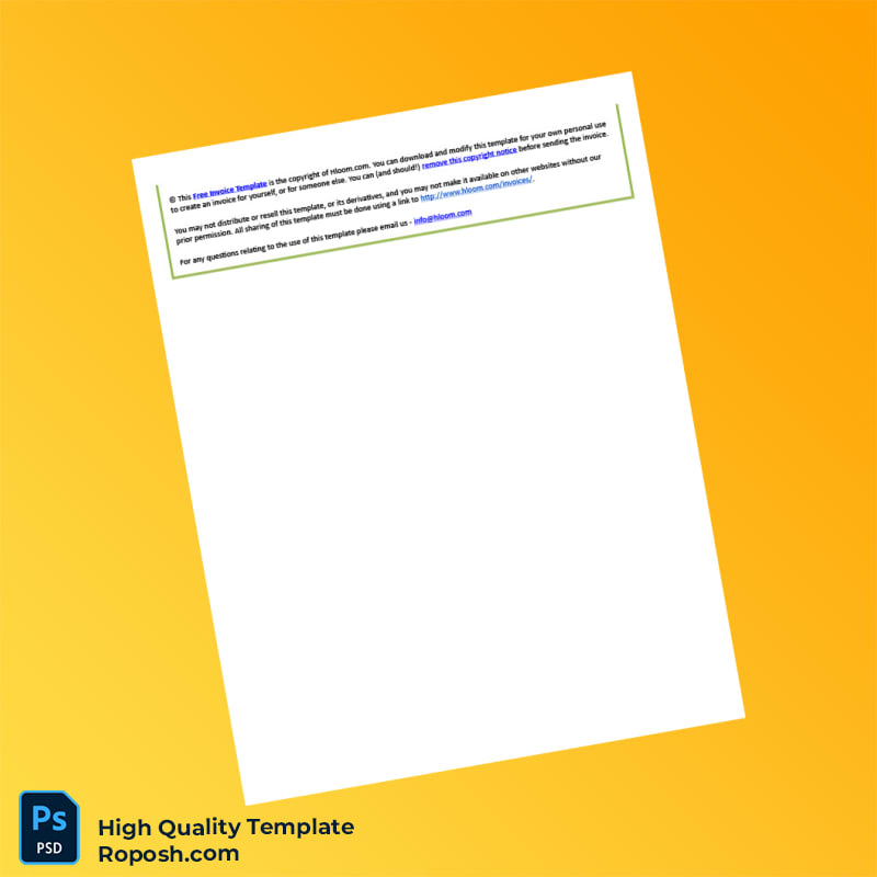 USA Hloom Invoice Template in Word and PDF formats 2 page USA Hloom Invoice Template in Word and PDF formats 2 page