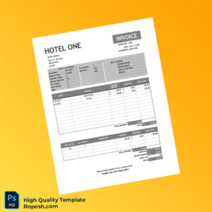 USA Hotel One Invoice Template in Word and PDF formats
