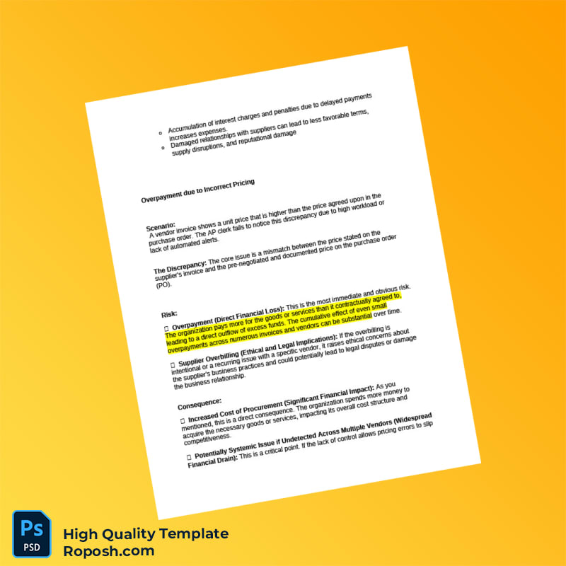 USA Invoice Processing Template in Word and PDF formats 4 page USA Invoice Processing Template in Word and PDF formats 4 page