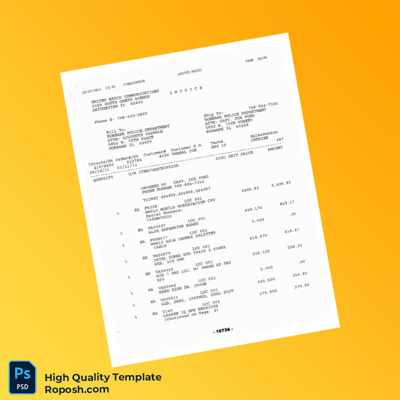 USA Invoice Template in Word and PDF formats 5 page USA Invoice Template in Word and PDF formats 5 page