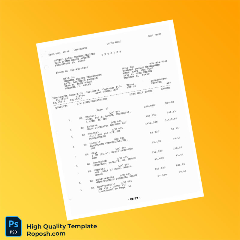 USA Invoice Template in Word and PDF formats 5 page USA Invoice Template in Word and PDF formats 5 page
