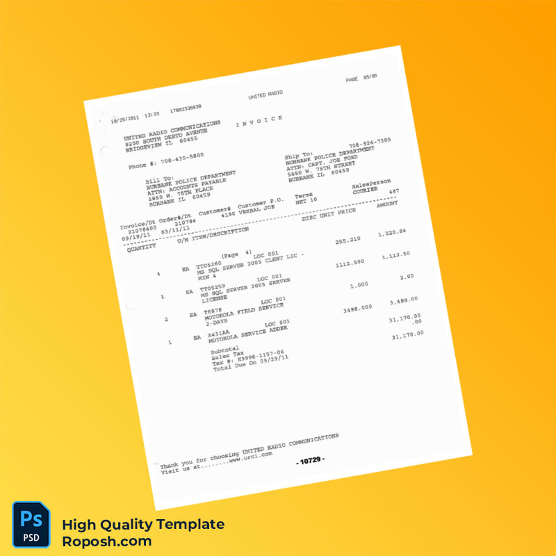 USA Invoice Template in Word and PDF formats 5 page USA Invoice Template in Word and PDF formats 5 page