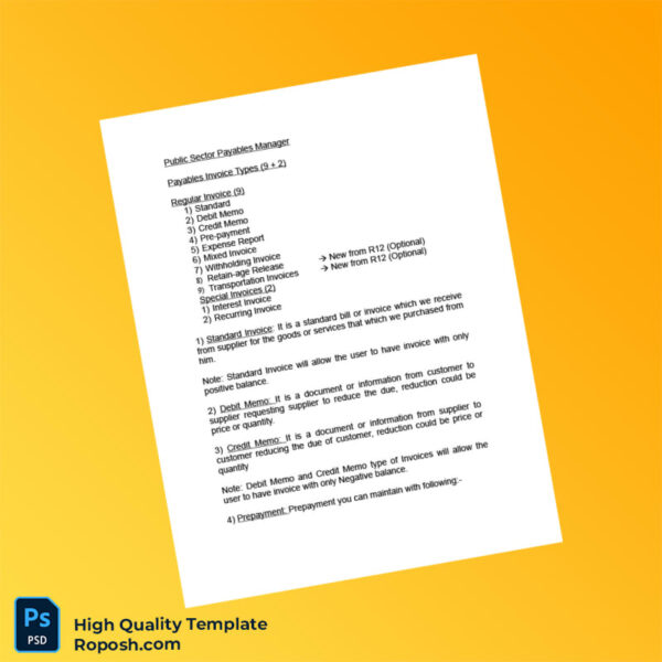 USA Invoice Types Guide Template in Word and PDF formats 2 page | roposh