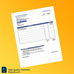USA Livewire Mobiles Invoice Template in Word and PDF formats 5 page USA Livewire Mobiles Invoice Template in Word and PDF formats 5 page