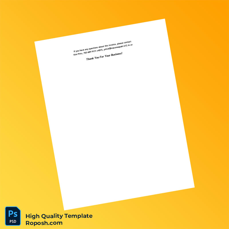 USA Maconaquah Middle School Invoice Template in Word and PDF formats 4 page USA Maconaquah Middle School Invoice Template in Word and PDF formats 4 page