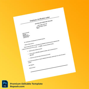 Customizable USA Mattress and Furniture for Less Income Verification Letter Word & PDF Template 2 page