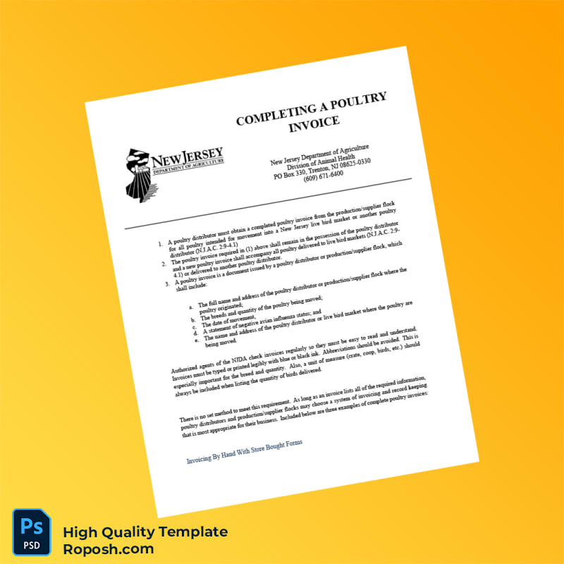 USA New Jersey Department of Agriculture Invoice Template in Word and PDF formats 7 page USA New Jersey Department of Agriculture Invoice Template in Word and PDF formats 7 page