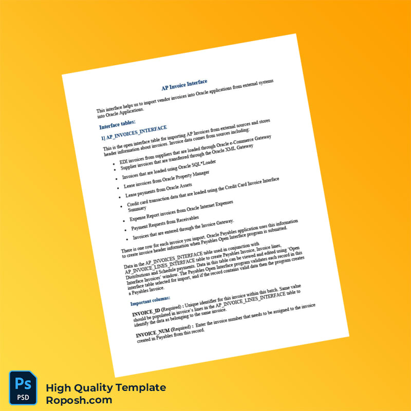 USA Oracle Database Invoice Template in Word and PDF formats 7 page USA Oracle Database Invoice Template in Word and PDF formats 7 page